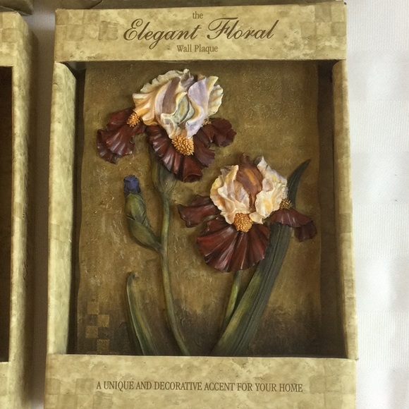 Elegant Floral Wall Plaques, set of 4 - Picture 3 of 7